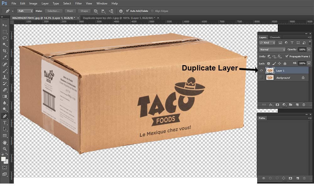 Duplicate layer by ctrl+J