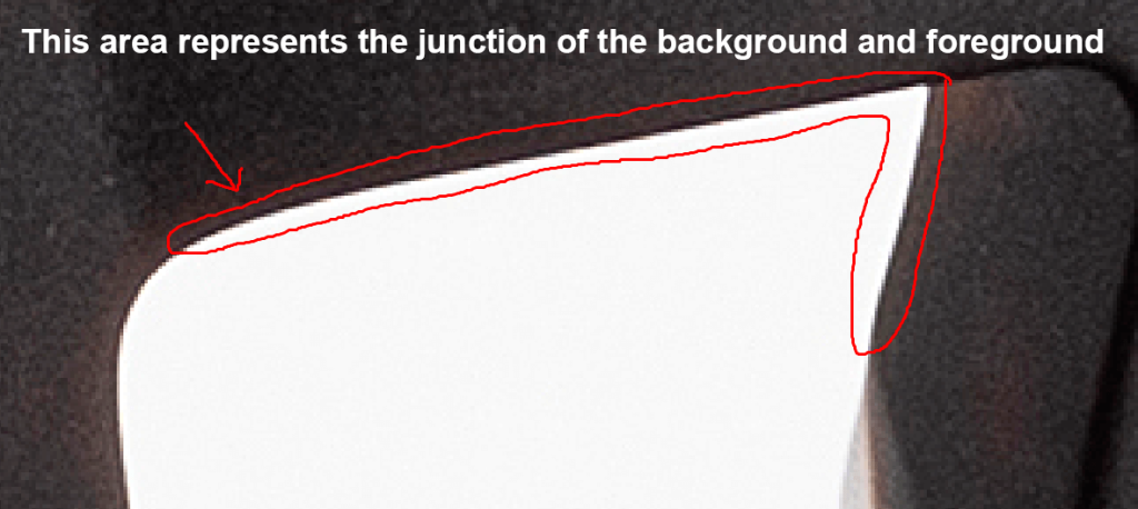 Junction of background and foreground
