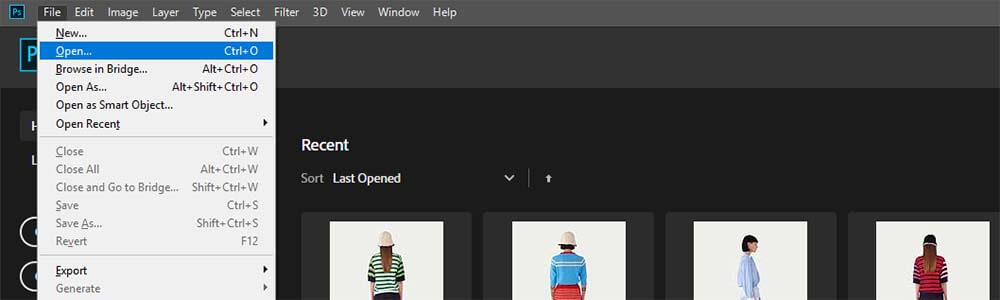 Open image in PS