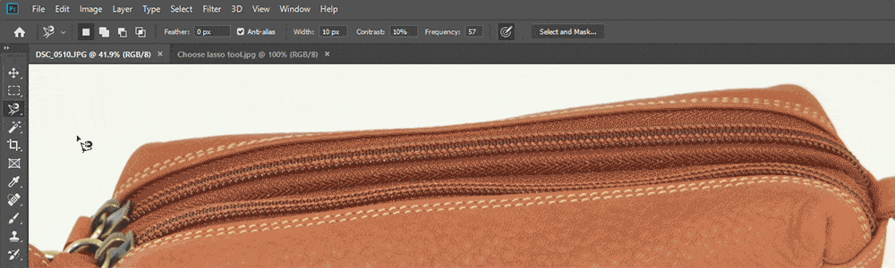 Start anchor by magnetic lasso tool